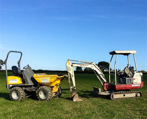 mini digger hire cornwall|digger for hire cornwall.